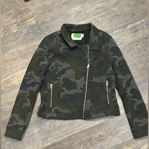 Anthropologie Camo Moto Jacket - size Large NWT